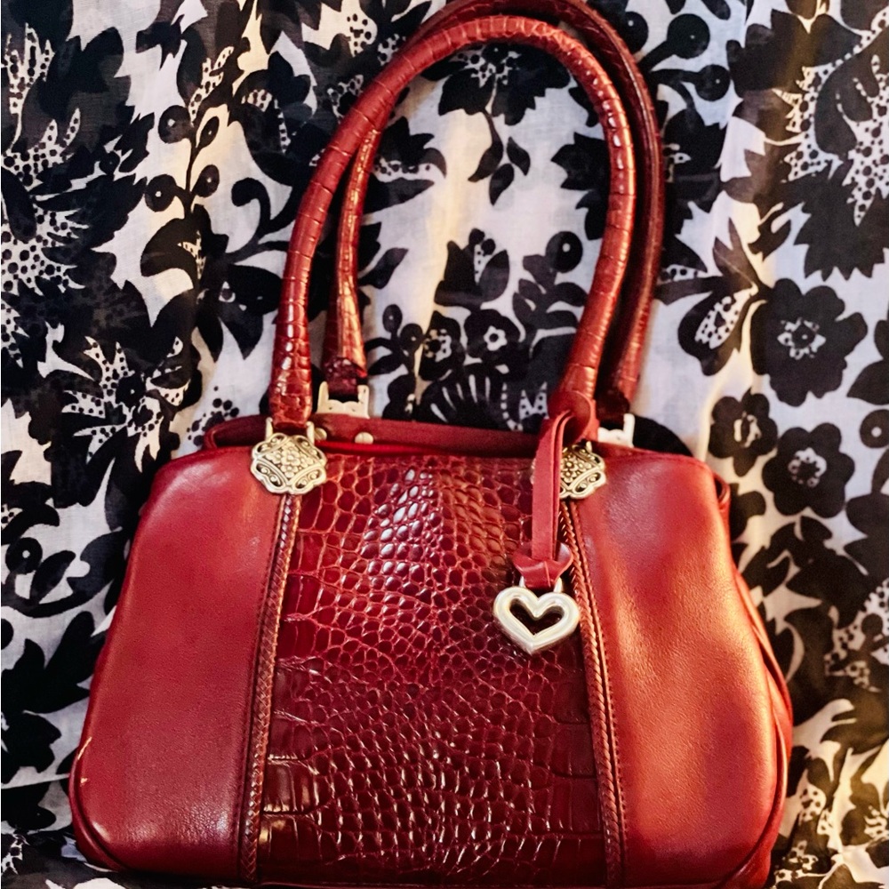 Brighton Red Leather Mini Satchel with Heart Charm